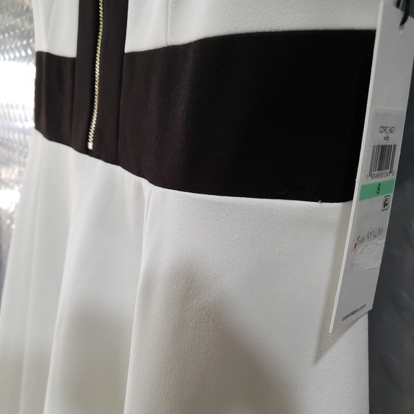 🏷NWT CALVIN KLEIN classic black - white color block dress (8) - Picture 6 of 10